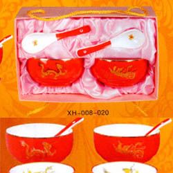 新豪中国红瓷碗系列